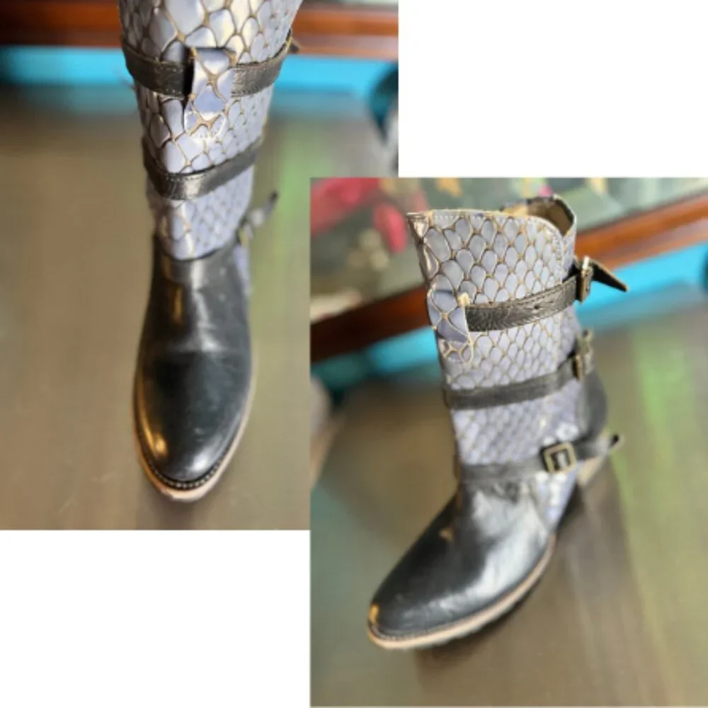 🩵🦎RARE Freebird Apex in Blue Multi Lizard 🦎 👢
